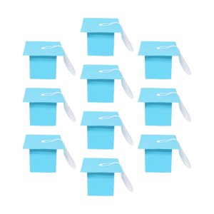 Magideal - 10 Unidades De Cajas De Regalo Con Sombrero De Graduación, Cajas De Chocolates Para Regalar, Cajas De Dulces Con Forma De Gorro De Doctor Para Centros , Azul