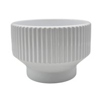 Fliperex - Macetero Maceta De Ceramica Copon Blanco Brillante L