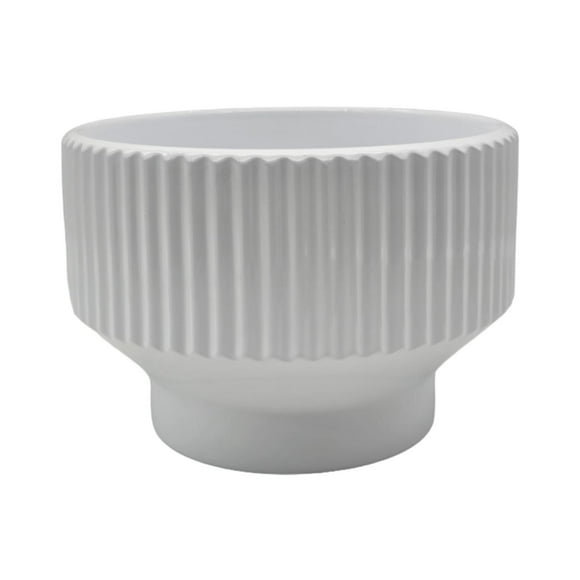 Macetero Maceta De Ceramica Copon Blanco Brillante L