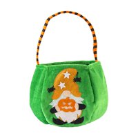 Magideal - Bolsa De Calabaza Para Regalo De Fiesta De Halloween, Bolsa Multiusos De Felpa Para Fiesta De Halloween, Para Bolsas De Aperitivos, Decoración De Otoñ Verde