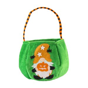 Magideal - Bolsa De Calabaza Para Regalo De Fiesta De Halloween, Bolsa Multiusos De Felpa Para Fiesta De Halloween, Para Bolsas De Aperitivos, Decoración De Otoñ Verde