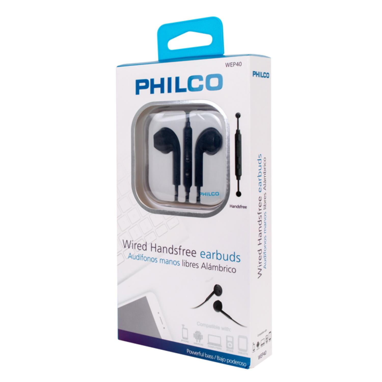 Philco - Audifono Alambrico Manos Libres D40 Negro