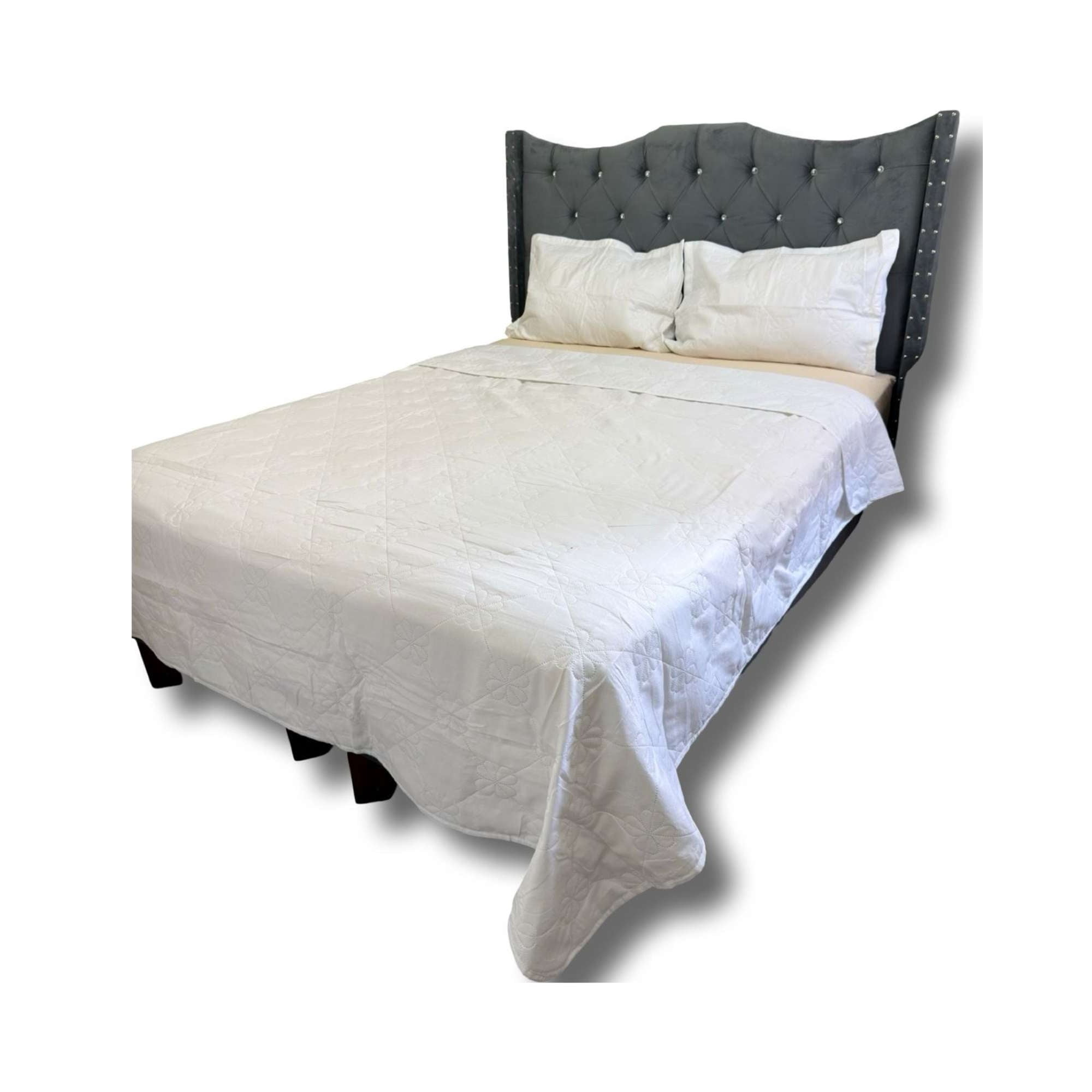 Iiimussa - Cobertor Quilt De Lujo Verano Delgado 2 Plazas Blanco