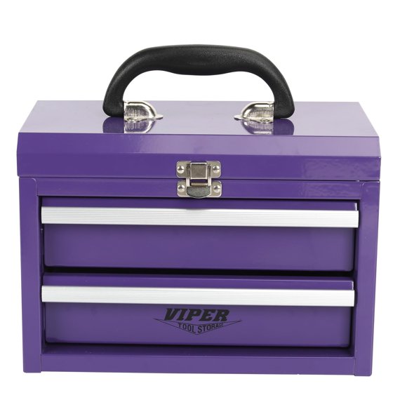 Caja de herramientas Viper Tool Storage 28 cm púrpura de 2 cajones