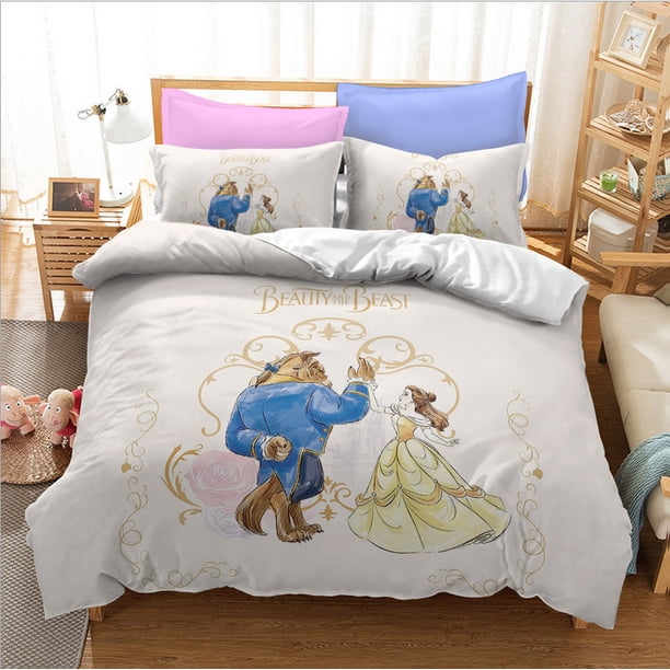 Beauty And The Beast Bedding Set Cinderella's Carriage Duvet Cover Quilt Bed Set3-Piece Bedding Set (1 Duvet Cover + 2 Pillow Shams)