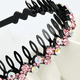 thumbnail image 3 of Diademas con peine de dientes para mujer con diamantes de imitación y cuentas de cristal de plástico, paquete de 4, 3 of 5