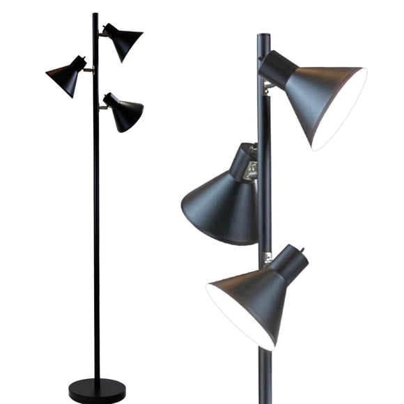 Lámpara de pie LIGHTACCENTS de 3 cabezas ajustables, negra