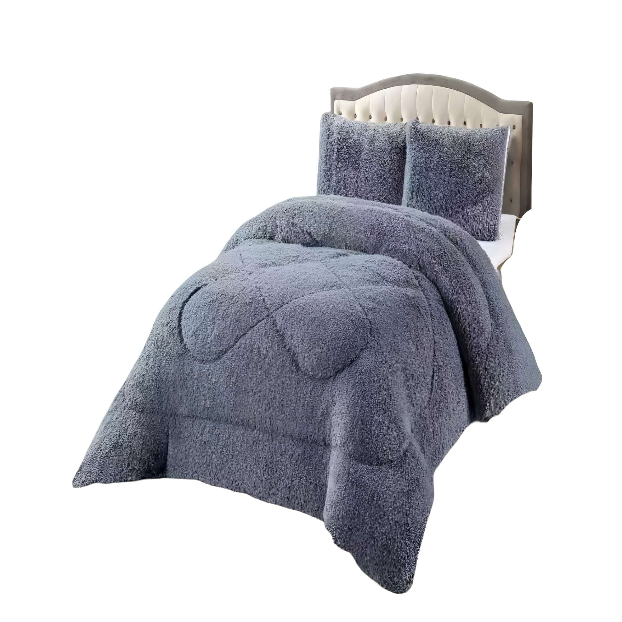 Genérico - Cobertores Con Chiporro De Peludos King 250x270cm Gris O