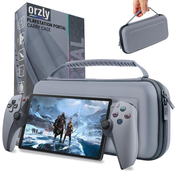 Estuche de transporte Orzly para PlayStation Portal PS5, color gris