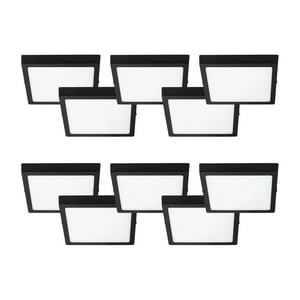 Hb Led - Pack 10 Panel Led Sobrepuesto Cuadrado Negro Pro 18W Frío