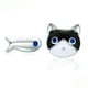 thumbnail image 1 of Aros Desiguales Gato y Pez en Plata 925, 1 of 2