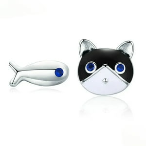 Lukso - Aros Desiguales Gato Y Pez En Plata 925