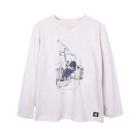 Pillin - Polera Niño Manga Larga Estampado Skater Beige