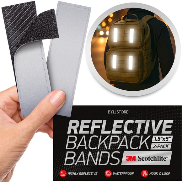 Bandas Reflectantes para Mochila Byllstore 3M 1,5 x 5 in (2 unidades) Plata