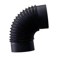Ioensy - Conector De Tubo De Codo De Estufa De 90°, Resistente, Negro, Para Adaptador De Tubo De Chimenea Para Camping, Rv, Diámetro Interior De 15,3 Cm