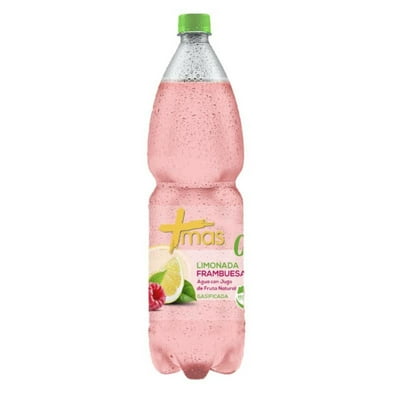 Agua Saborizada Limonada Frambuesa Con Gas Botella 1,6 L Mas