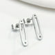 thumbnail image 4 of 1Pair Stainless Steel Paper Clip Shape Ear Buckle Earrings, Creative Simple Gift Jewelry For Men, 4 of 4