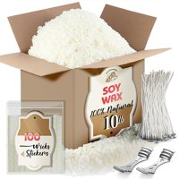 Cera Para Velas Etienne Alair De Soja Natural, 4,54 Kg, Con Mechas Y Pegatinas