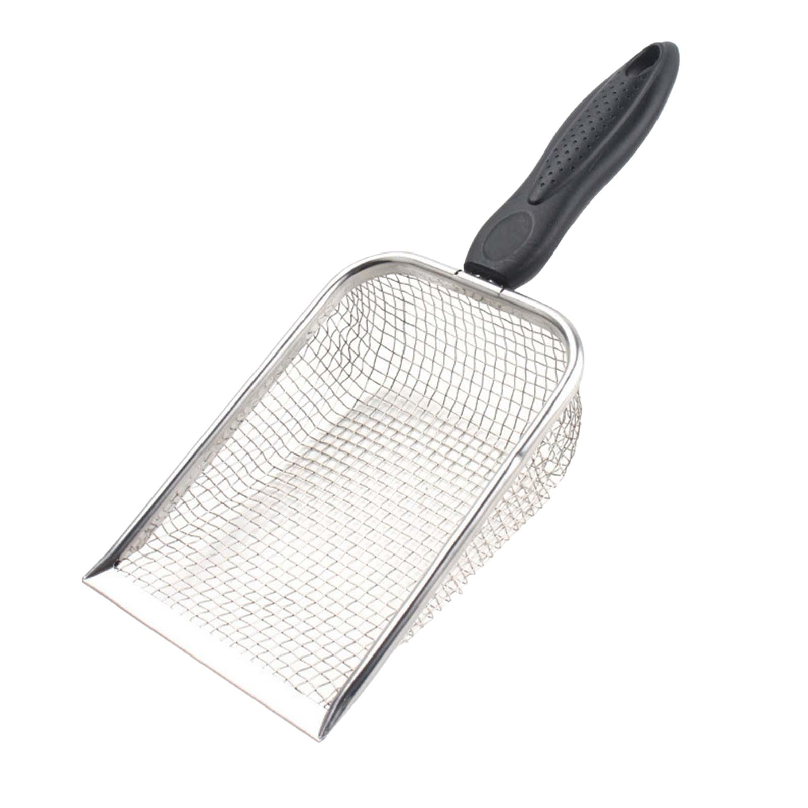 Magideal - Arena Para Reptiles Sustrato Para Reptiles De Malla Fina De Acero Inoxidable Cuchara Para Arena De Metal, Sustrato Para Terrario Limpiador De Basura Mango Pp Malla 4.5mm