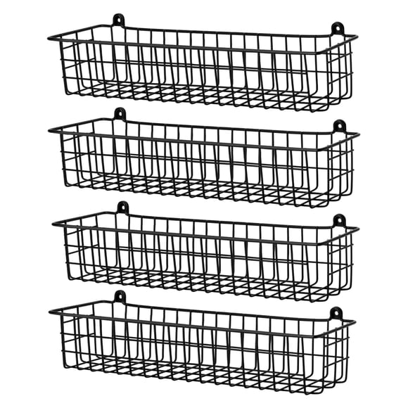 Organizador de especias Savipace - Juego de 4 cestas de alambre negras