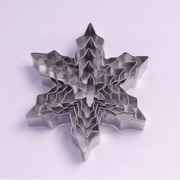 Cortador de Galletas Keewah 5 piezas forma copo de nieve de acero inoxidable