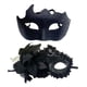 thumbnail image 1 of 2 Uds Máscara De Media Cara Disfraz Carnaval Máscara De Lentejuelas Pareja Máscara De Mascarada Conjunto Negro, 1 of 3