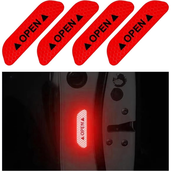 Stickers Reflectantes Ziciner Puerta Auto Rojo 4 Unidades Universal