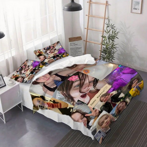 3pcs Emma Myers Life Photos Duvet Cover Set - Bedding Soft Quilt and Pillowcase Covers for All Seasons
