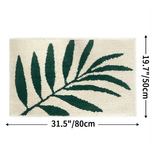1pc Non-Slip Bathroom Rug with Leaf Pattern - Absorbent and Decorative Floor Mat for Washroom and Toilet - Soft and Comfortable Carpet for Home Decor and Bathroom Accessories