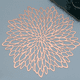 thumbnail image 5 of Paquete de 6 manteles individuales redondos metálicos de oro rosa con hojas de vinilo laminado para mesa de comedor decorativas, 5 of 5