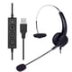 thumbnail image 2 of Auriculares TelPal monoaurales con cancelación de ruido con cable y adaptador USB, 2 of 7