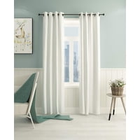 Cortina Furinno Collins De 132X241 Cm De Poliéster, Color Blanco