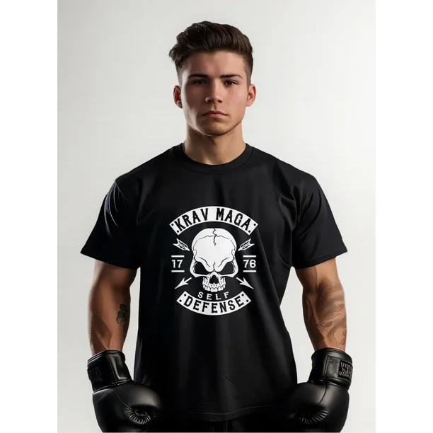 Polera Estampado Krav Maga Autodefensa Skull Calavera