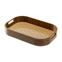 Magideal - Plato De Flores Begonia, Bandeja De Té Decorativa, Versátil, Práctica Bandeja Para Servir Fiestas, Soporte Para Comida Para Centro De Mesa Del Hogar Marrón