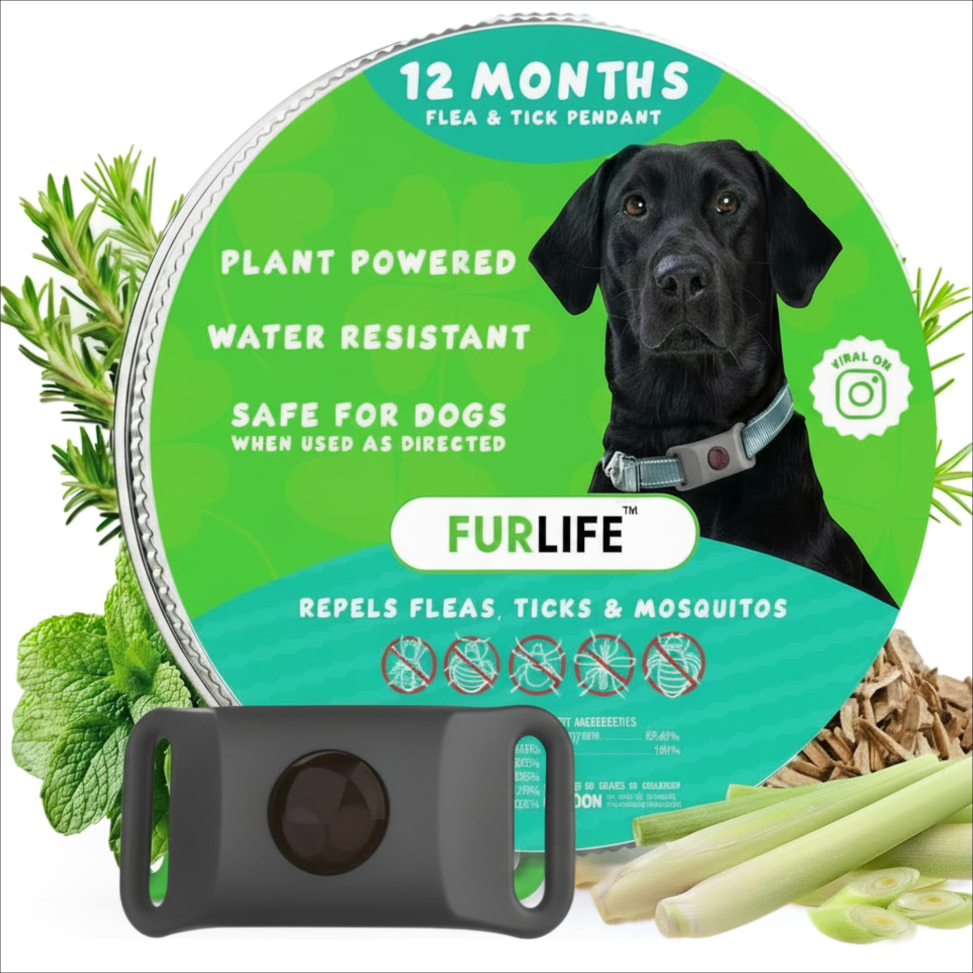 Placa Antipulgas Y Garrapatas Furlife Gris Impermeable Para Perros