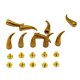thumbnail image 5 of 10 juegos de cono curvo Screwback Studs remaches para cuero DIY Praft Punk Gold, 5 of 5