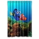 thumbnail image 1 of Cortina de ducha de Marlin, Dory y Buscando a Nemo, juego de cortinas de baño con ganchos, tamaño 48 x 72 pulgadas, 1 of 3
