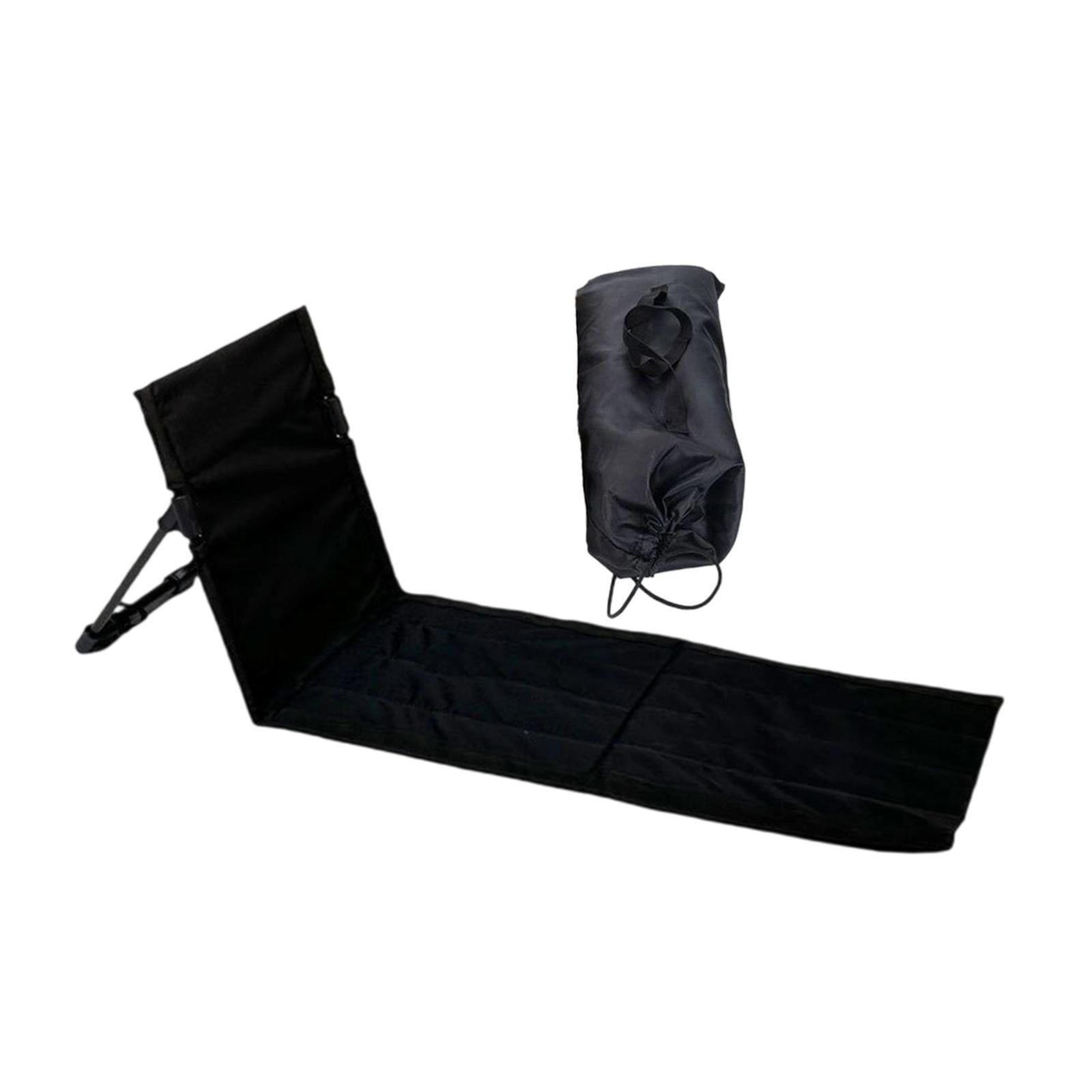 Magideal - Colchoneta Plegable Para Silla De Playa Con Respaldo, Tumbona Oxford De Aleación De Aluminio, Asiento Bajo, Asiento De Suelo Para Jardín, Senderismo, Negro