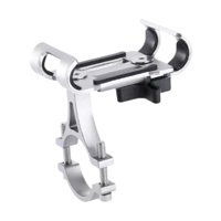 Magideal - Soporte Para Teléfono De Bicicleta, Soporte Profesional De Aleación De Aluminio, Resistente, Antideslizante, Accesorios De Ciclismo, Soporte De Abraza Plata