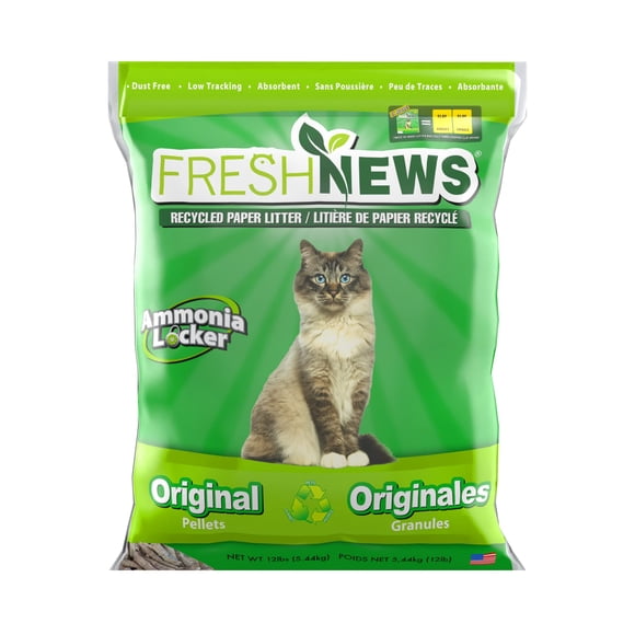 Papel reciclado Fresh News para gatos, bolita original de 5,4 kg