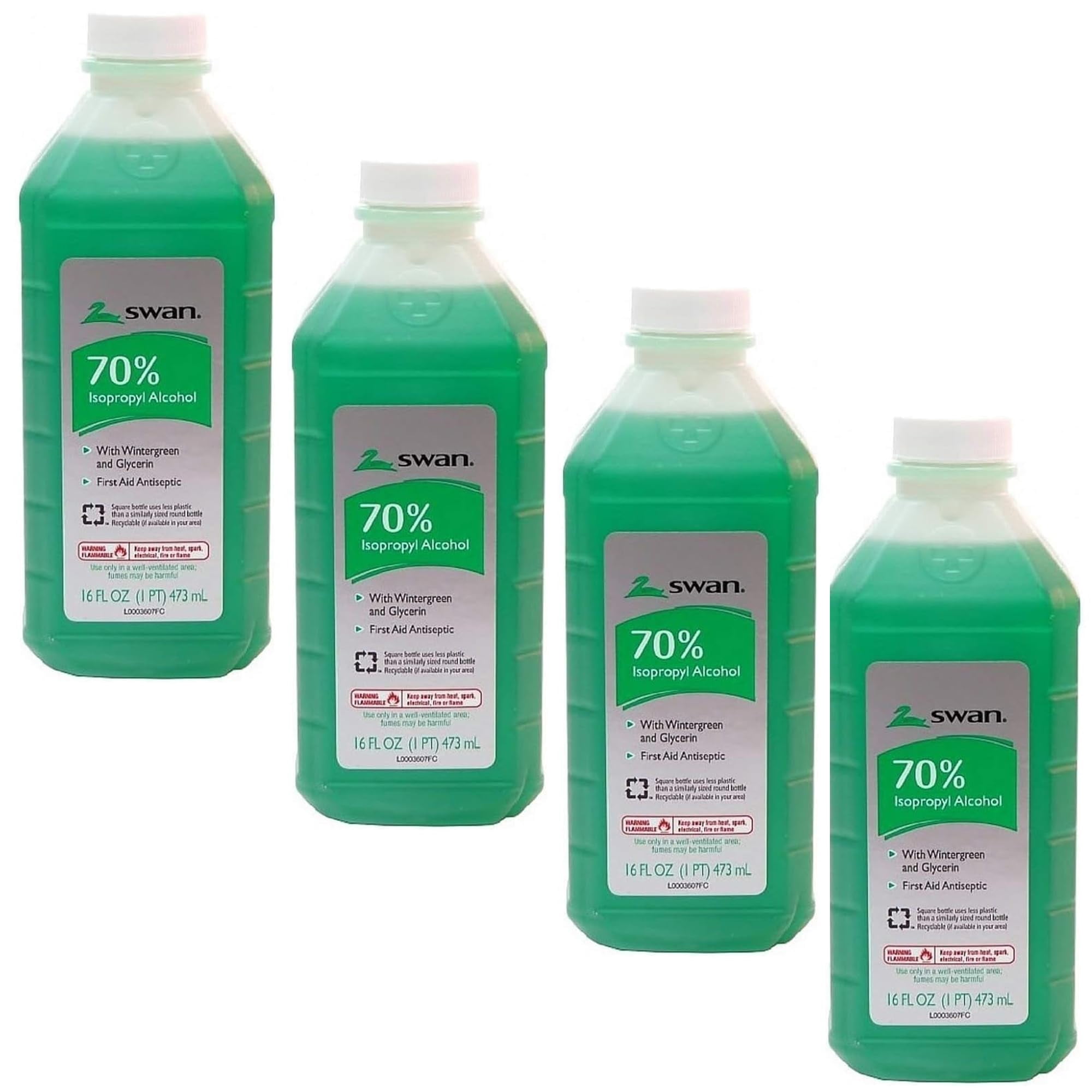 Alcohol Swan Isopropílico 70% Wintergreen, Paquete De 473 Ml (4)