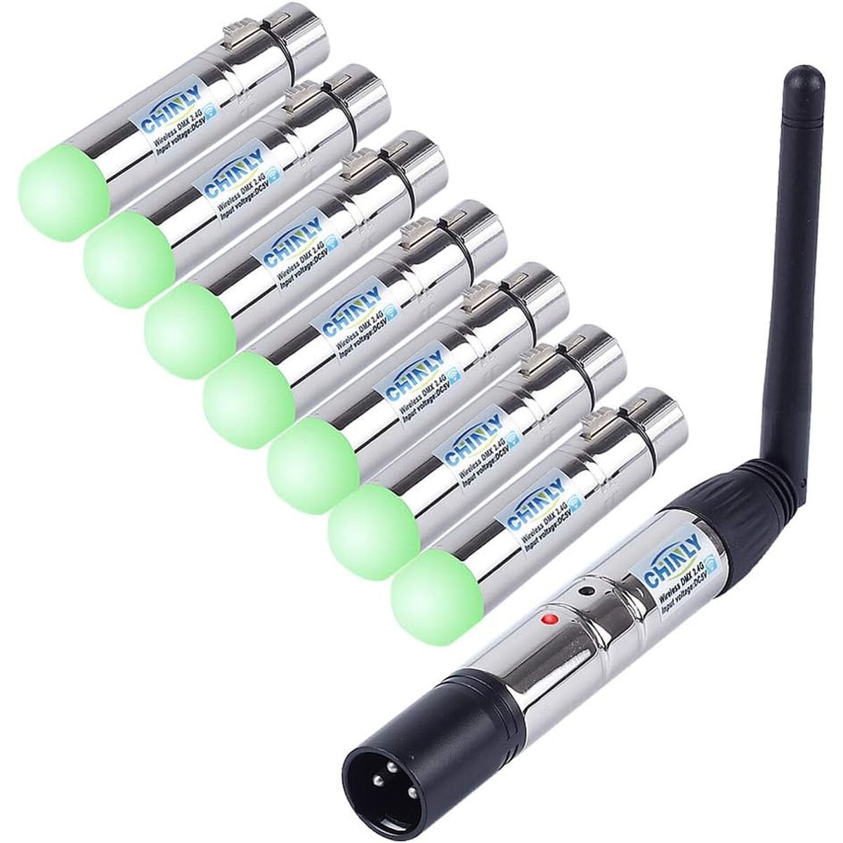 Transmisor Dmx512 Inalámbrico Chinly 2.4g 1tx 7rx 3pin