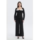 thumbnail image 4 of Polera Mujer Escote Cuadrado Aplicación Botones Negro, 4 of 4