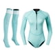 thumbnail image 2 of Mujeres Traje De Neopreno De Neopreno De 2 Mm Traje De Bikini De Buceo Calcetines Cortos Y Calcetines De Aleta Azul Claro S, 2 of 5