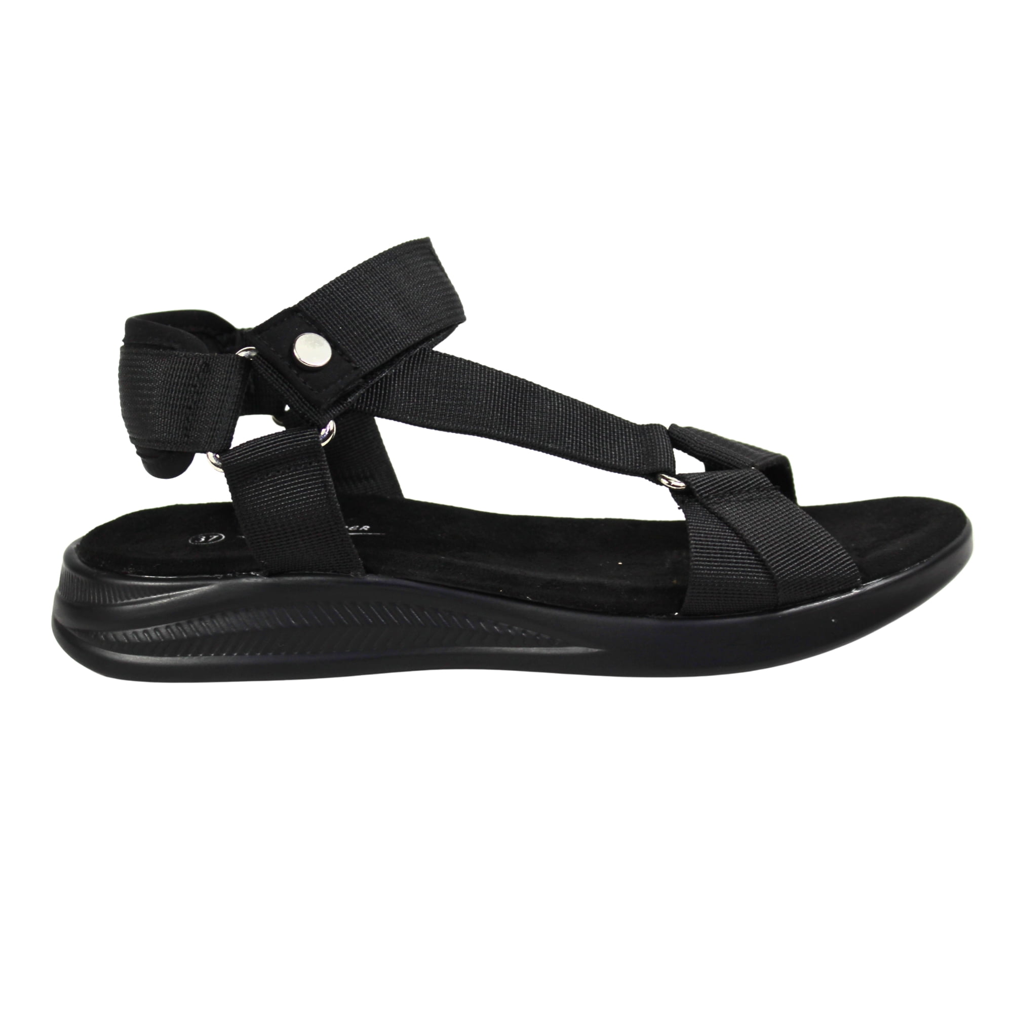 Megabazar Spa - Sandalias Bajas De Mujer Ajustables Tgh03 Negro