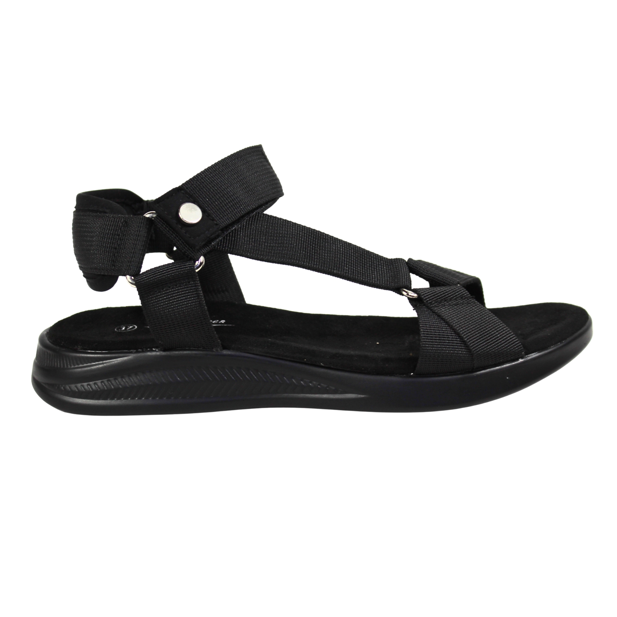Megabazar Spa - Sandalias Bajas De Mujer Ajustables Tgh03 Negro