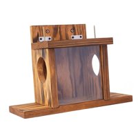 Magideal - Comedero De Madera Para Ardillas, Caja De Alimentación Estable Extra Grande Con Tapa Que Se Puede Abrir, Comedero Para Ardillas, Para Jardín, Árboles,
