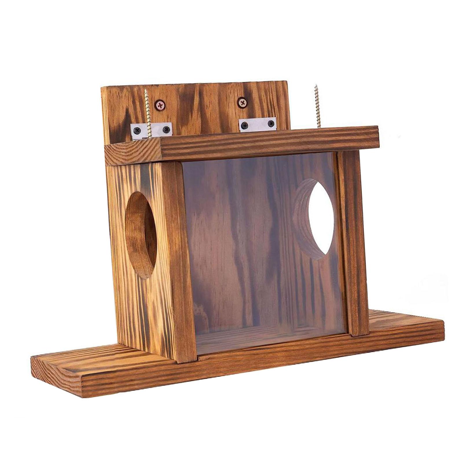 Magideal - Comedero De Madera Para Ardillas, Caja De Alimentación Estable Extra Grande Con Tapa Que Se Puede Abrir, Comedero Para Ardillas, Para Jardín, Árboles,