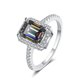 thumbnail image 1 of Anillos de Boda de Moissanita Corte Esmeralda de 2 Uds para Mujer Anillo de Aniversario de Plata Esterlina Color D VVS1 Anillos de Moissanita Anillos de Diamante con Certificado, 1 of 9