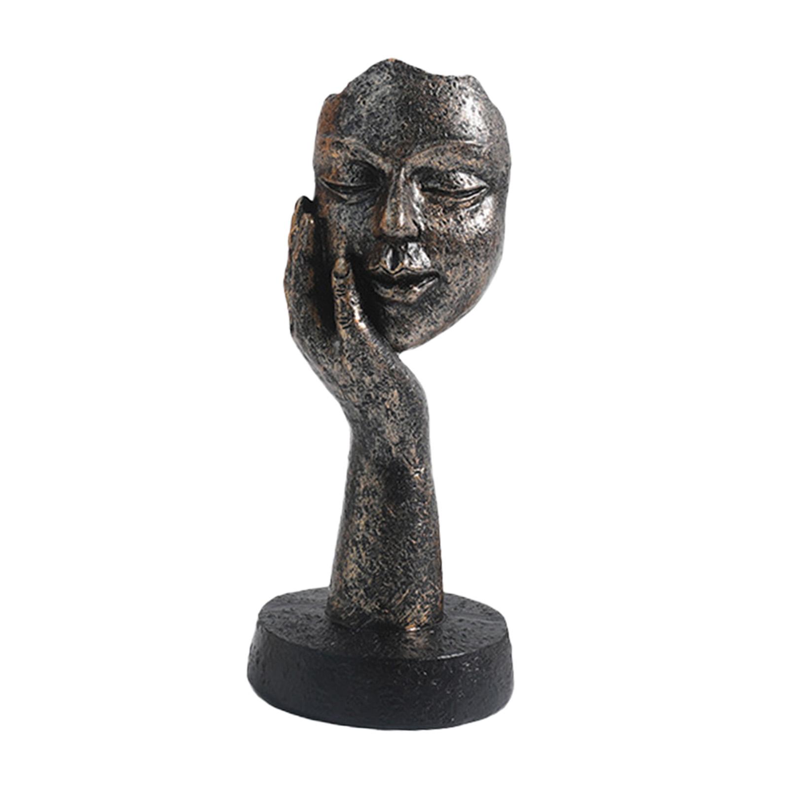 Bothyi - Thinker Estatuas Escultura De Cara Para Mesa Estantería Objetos Decorativos Oficina 15Cmx6.5Cm